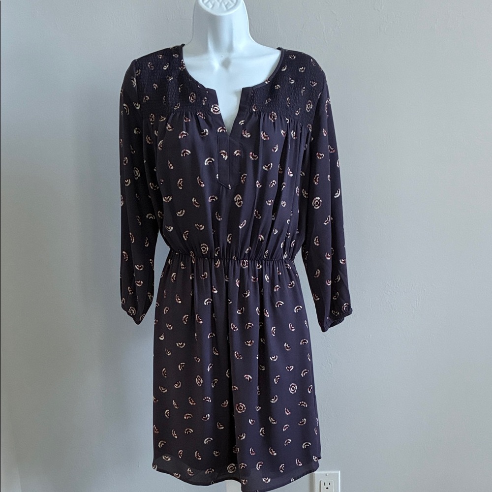 DR2 Cinched Waist Floral Print Dress - Med